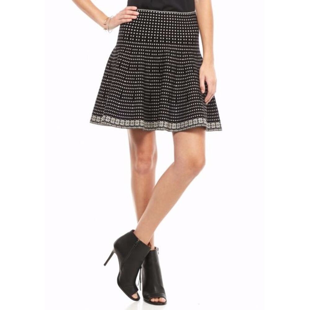 Skater Mini Skirt Size Small Medium Sophie Max Black Flared Retro High Waist 050